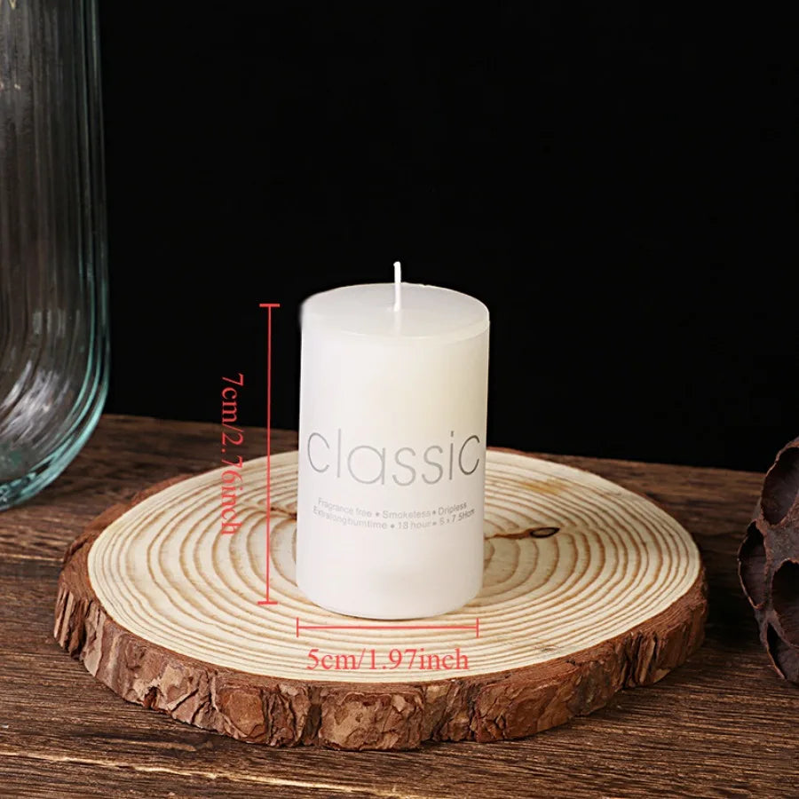 1pc white candle home emergency candle, white pillar wax, smokeless and odorless, for home lighting, church lighting candles