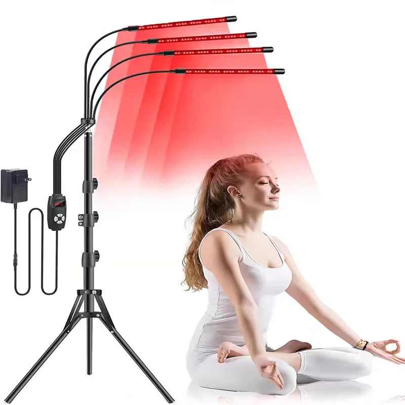 LED beauty therapy lamp with tripod, timing switch, red light, sleep light and yoga light.