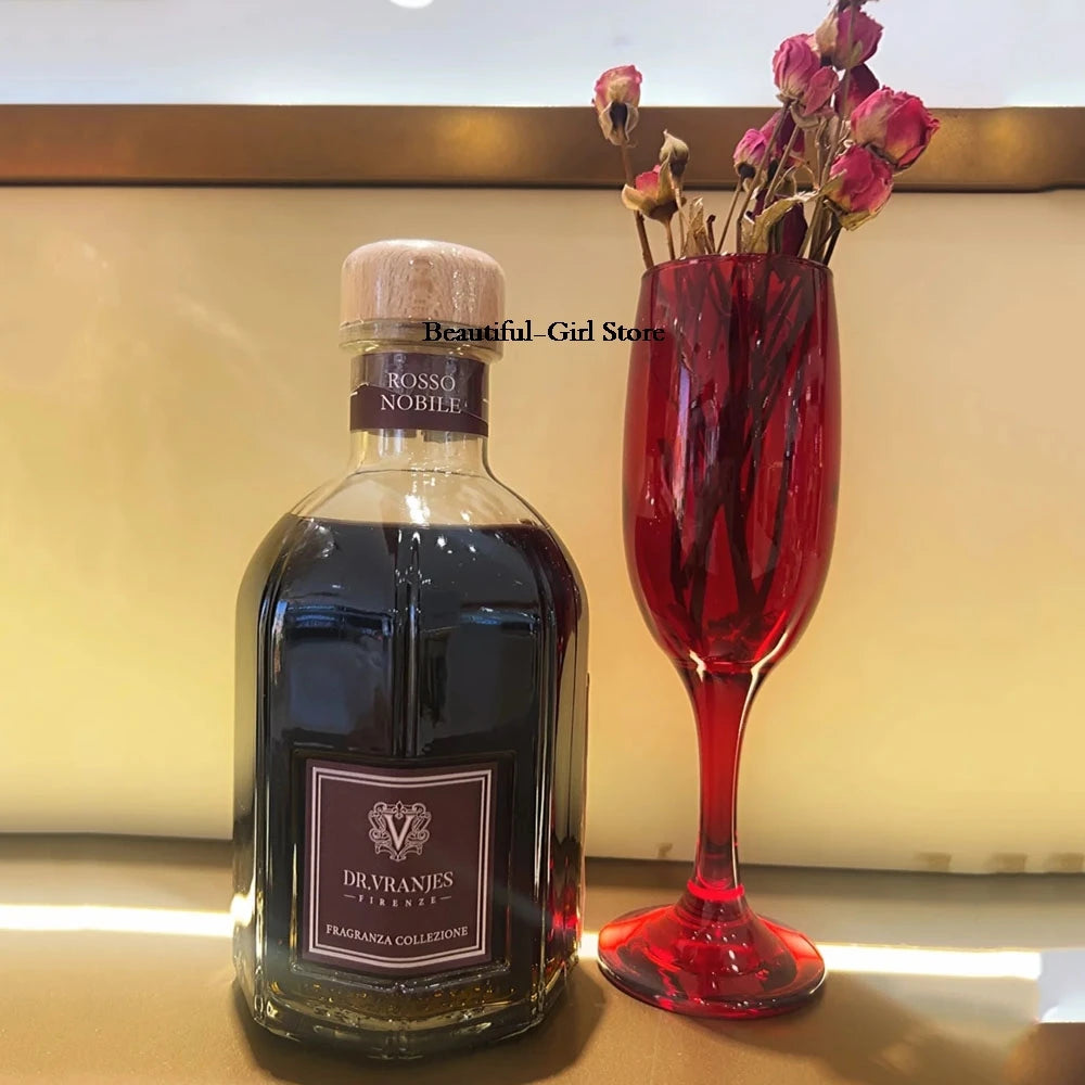 250ml DV Flameless Rattan Noble Red Wine Leather Ebony Aromatherapy Essential Oil Fragrance Indoor Home Decoration