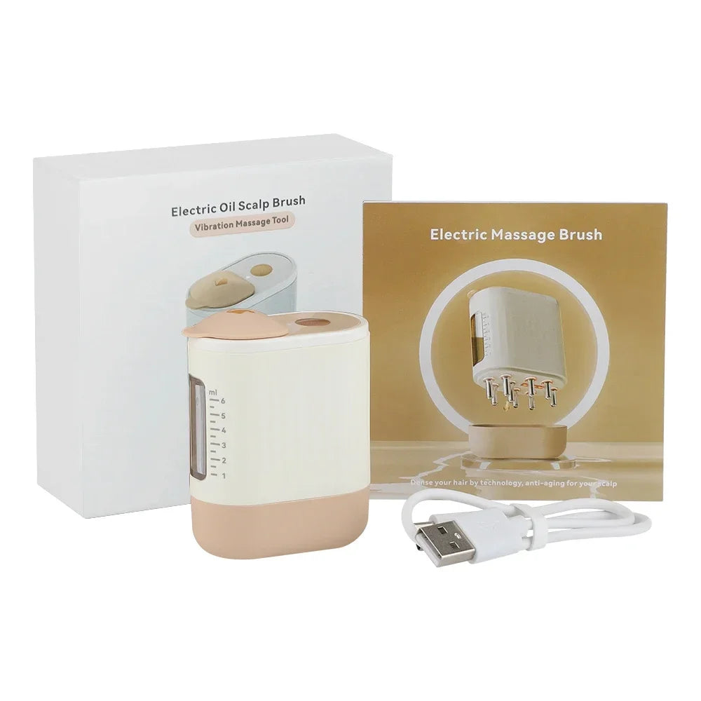 2-in-1 Electric Scalp & Massager Hair Oil Applicator Brush for Hair Treatment Growth Fluid Essential Medicine Instrument Comb