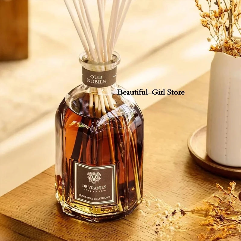 250ml DV Flameless Rattan Noble Red Wine Leather Ebony Aromatherapy Essential Oil Fragrance Indoor Home Decoration