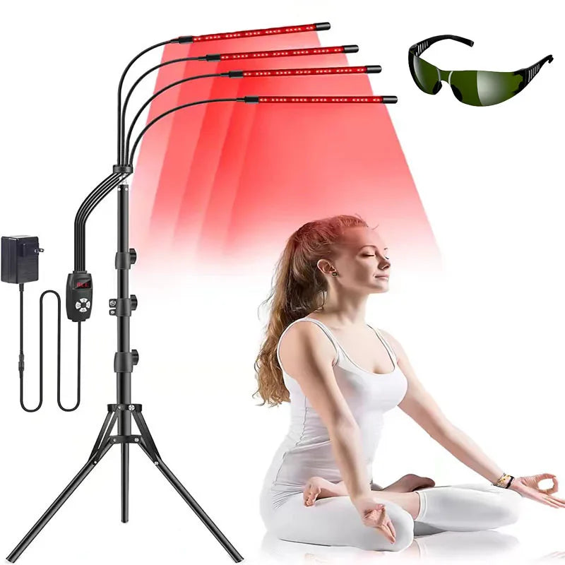 LED beauty therapy lamp with tripod, timing switch, red light, sleep light and yoga light.