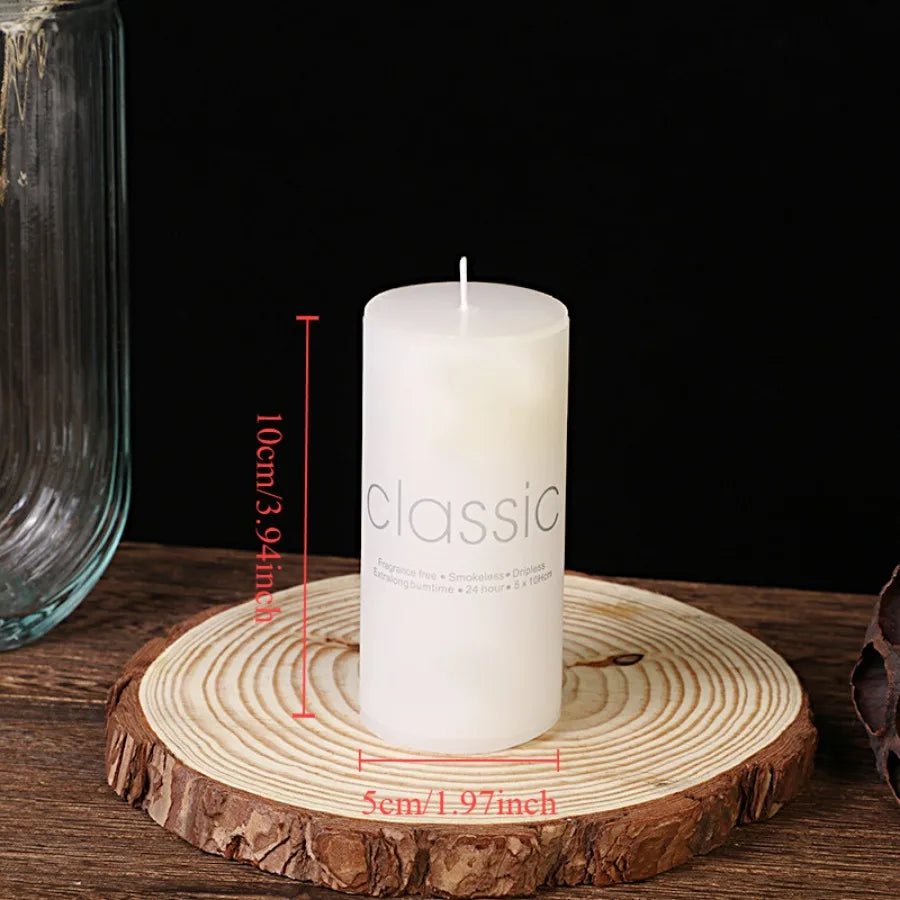 1pc white candle home emergency candle, white pillar wax, smokeless and odorless, for home lighting, church lighting candles