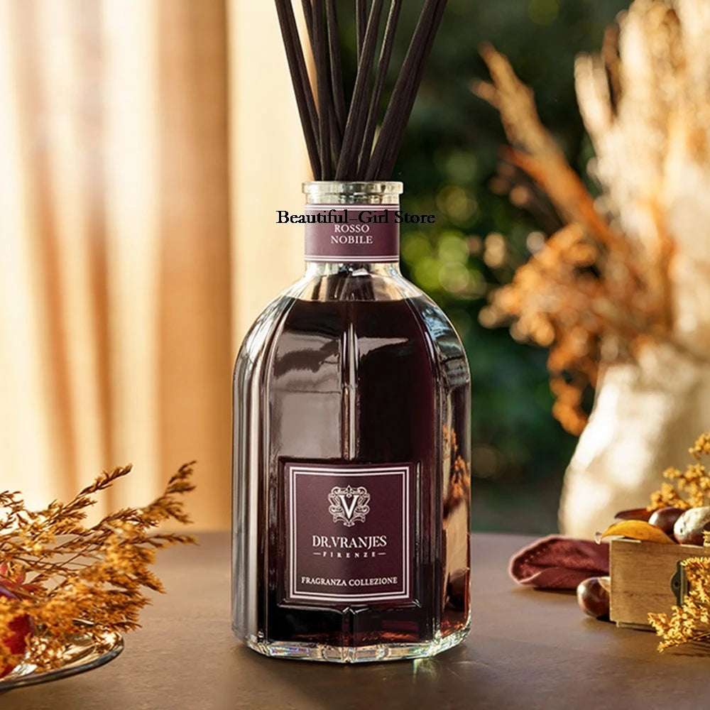 250ml DV Flameless Rattan Noble Red Wine Leather Ebony Aromatherapy Essential Oil Fragrance Indoor Home Decoration