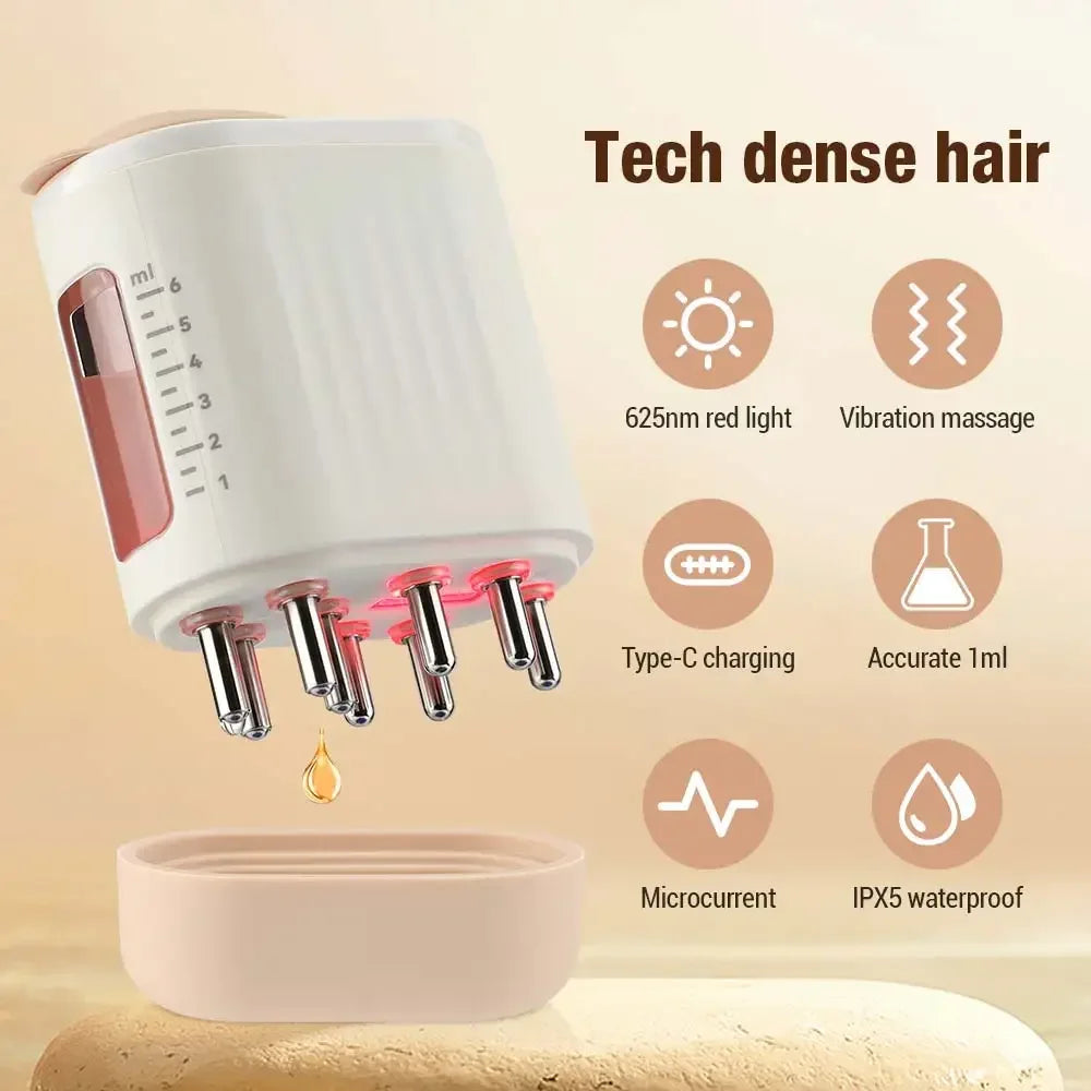 2-in-1 Electric Scalp & Massager Hair Oil Applicator Brush for Hair Treatment Growth Fluid Essential Medicine Instrument Comb