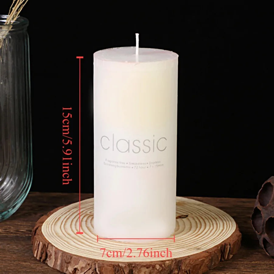 1pc white candle home emergency candle, white pillar wax, smokeless and odorless, for home lighting, church lighting candles