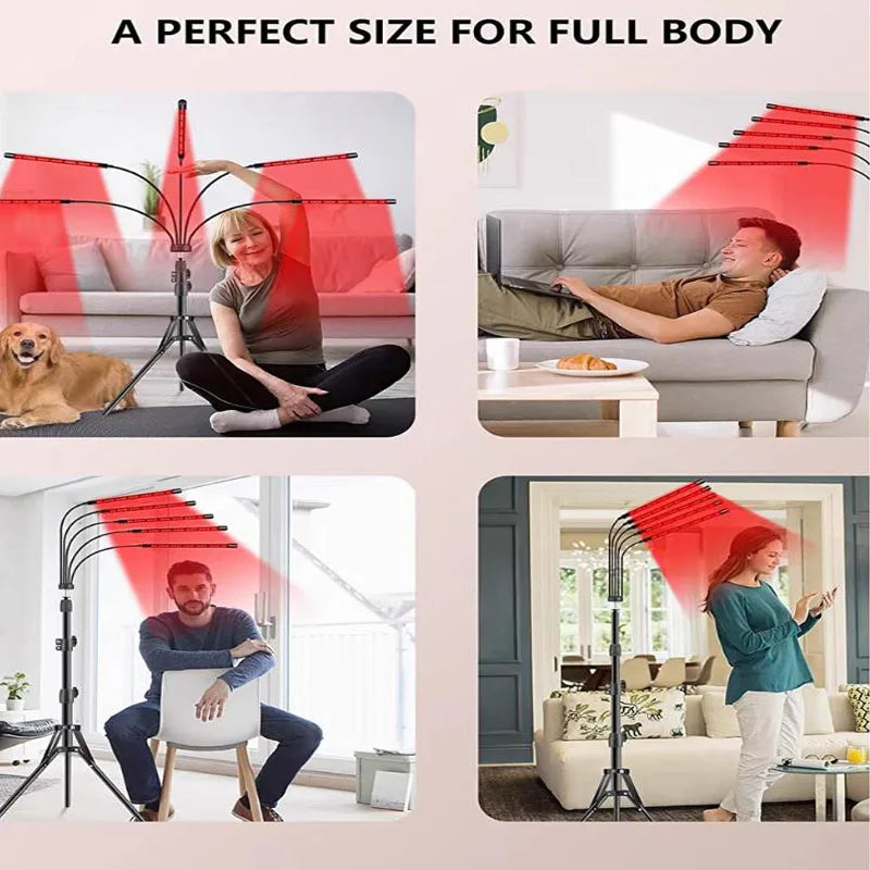 LED beauty therapy lamp with tripod, timing switch, red light, sleep light and yoga light.