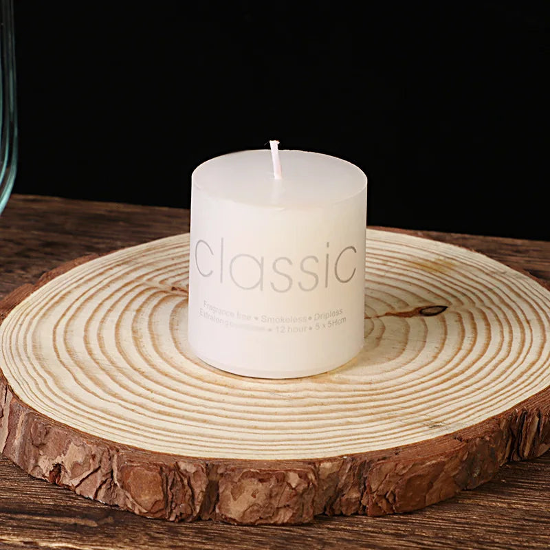 1pc white candle home emergency candle, white pillar wax, smokeless and odorless, for home lighting, church lighting candles